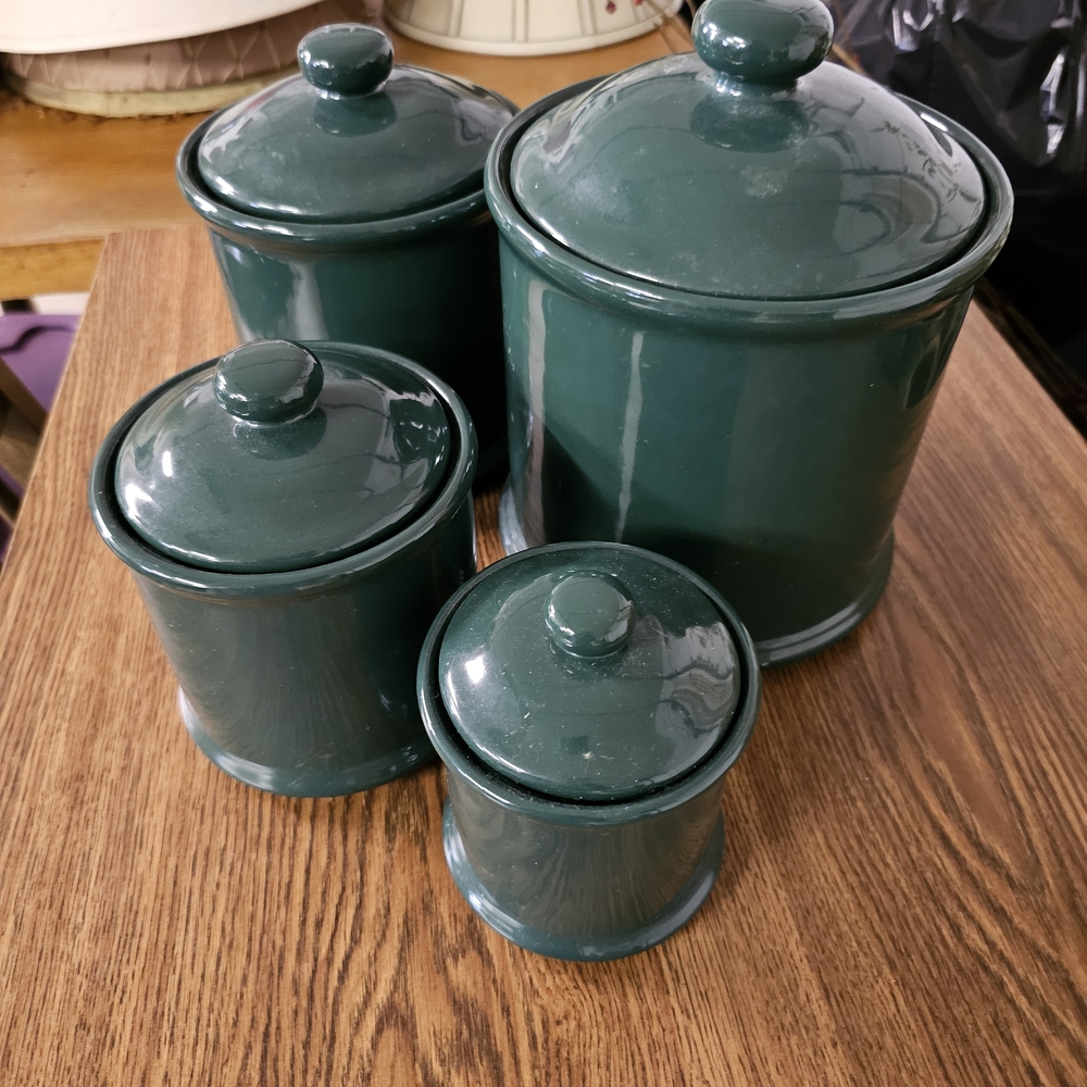 Green Ceramic Canister Set
